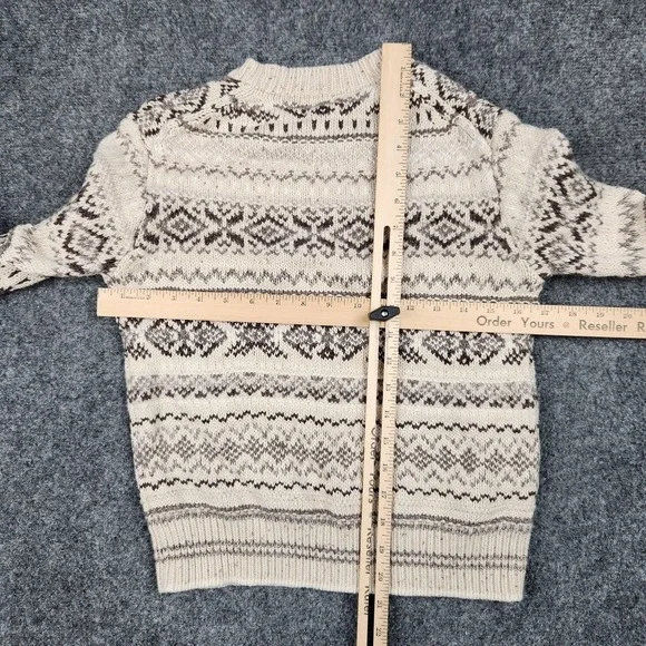 Polo Ralph Lauren Sweater Womens XS Beige Fair Isle Knit Crewneck Nordic - Picture 4 of 7